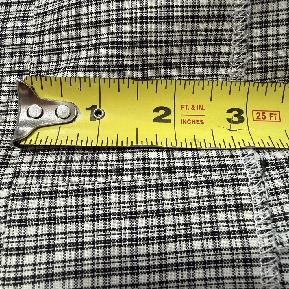 Canali‎ Dress Pants Mens 35X31.5 Black Cream Plaid Wool Flat Front Italy Classic